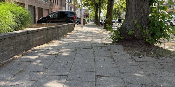 Een foto van het huidige voetpad in de Vuurkruislaan.